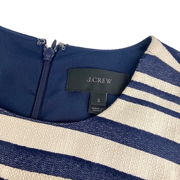 JCrew Striped Sheath Dress Grommet Details Sleeveless Blue - Picture 4 of 9